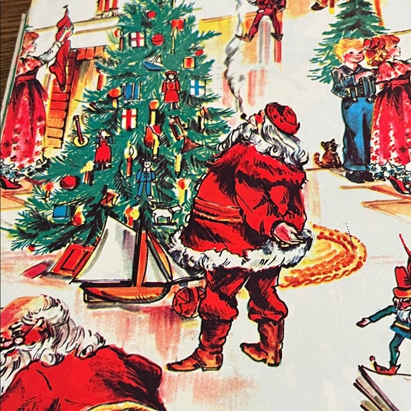Festive Vintage  Christmas Wrapping Paper Set 7 Pices - Picture 10 of 12